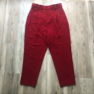 Icone red high waisted dress pants